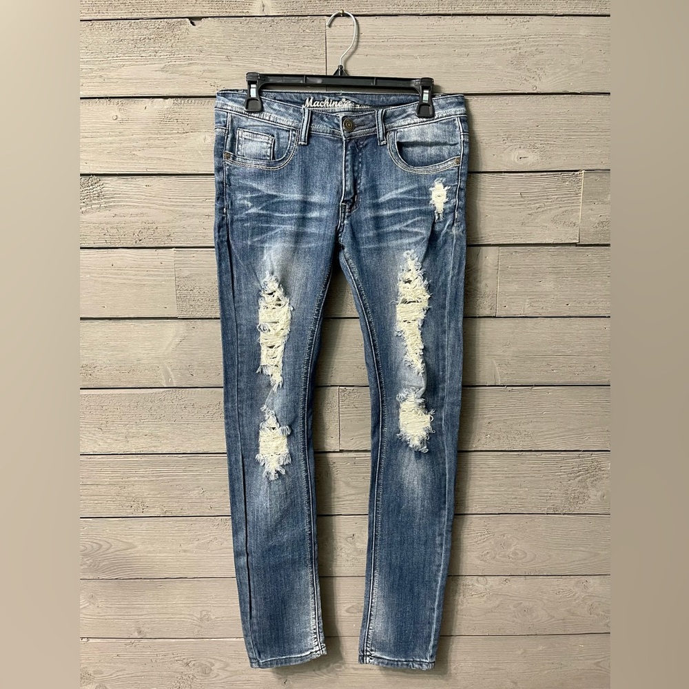 NWT Machine Distressed Denim Jeans from Modern Vintage Boutique Sz 9 - Picture 1 of 12